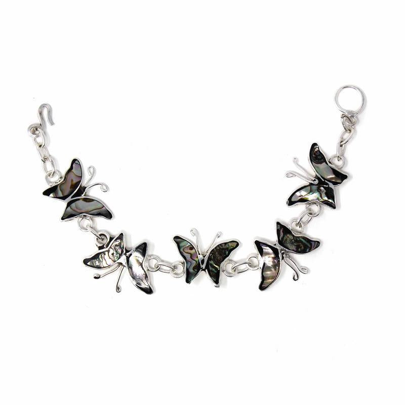 $10 Price drop to support SWEETSurvivor! Abalone and Silver Butterfly Bracelet by Artisana