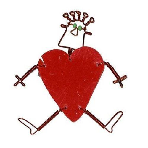 Dancing Girl Recycled Tin Heart Pin