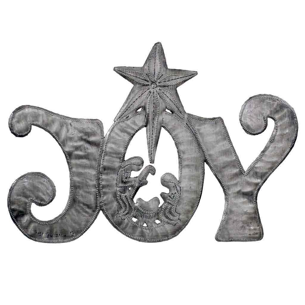 JOY Steel Drum Wall Art Nativity Scene, 11" x 8"