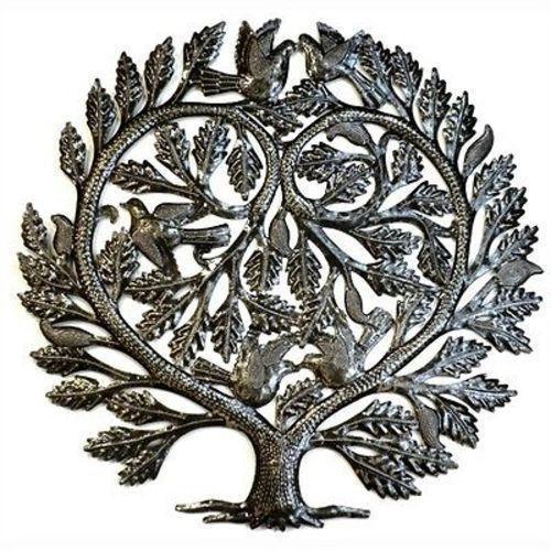 Steel Drum Wall Art - Lover's Heart Tree of Life, 24" Croix des Bouquets