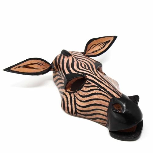 Hand-carved African Zebra Mask - Jedando Handicrafts (H)