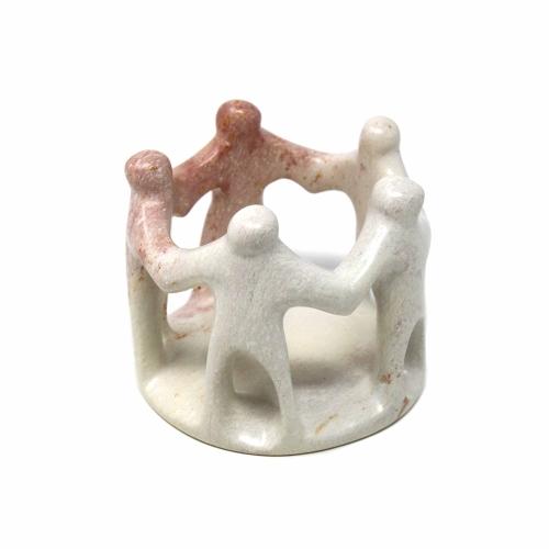 Natural Soapstone 3" Circle of Friends