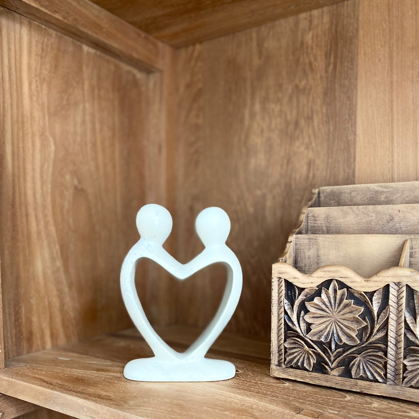 Natural Soapstone Lover's Heart, 8"