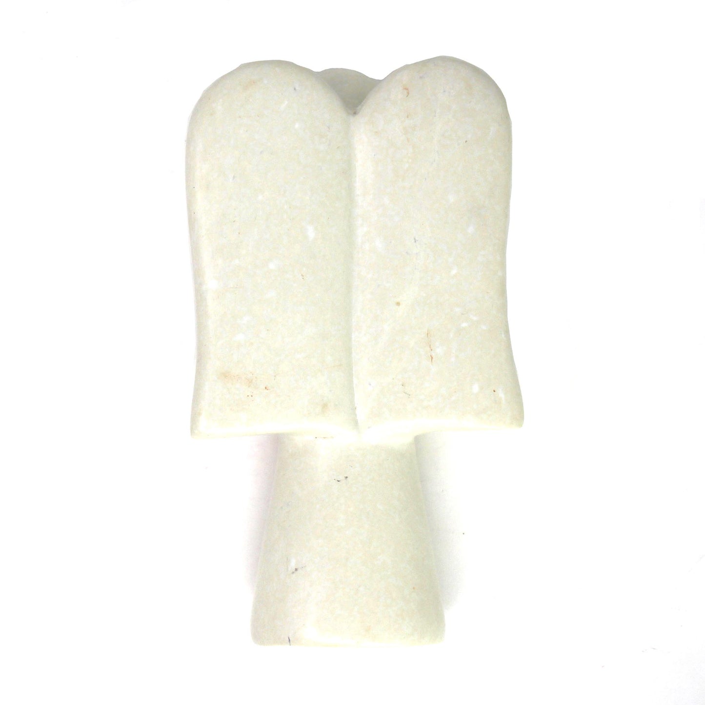 Natural Soapstone Angel Holding Dog; 5"