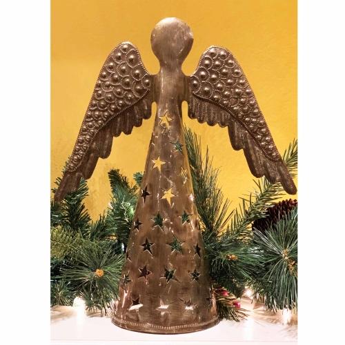 Recycled Steel Drum Angel 14"