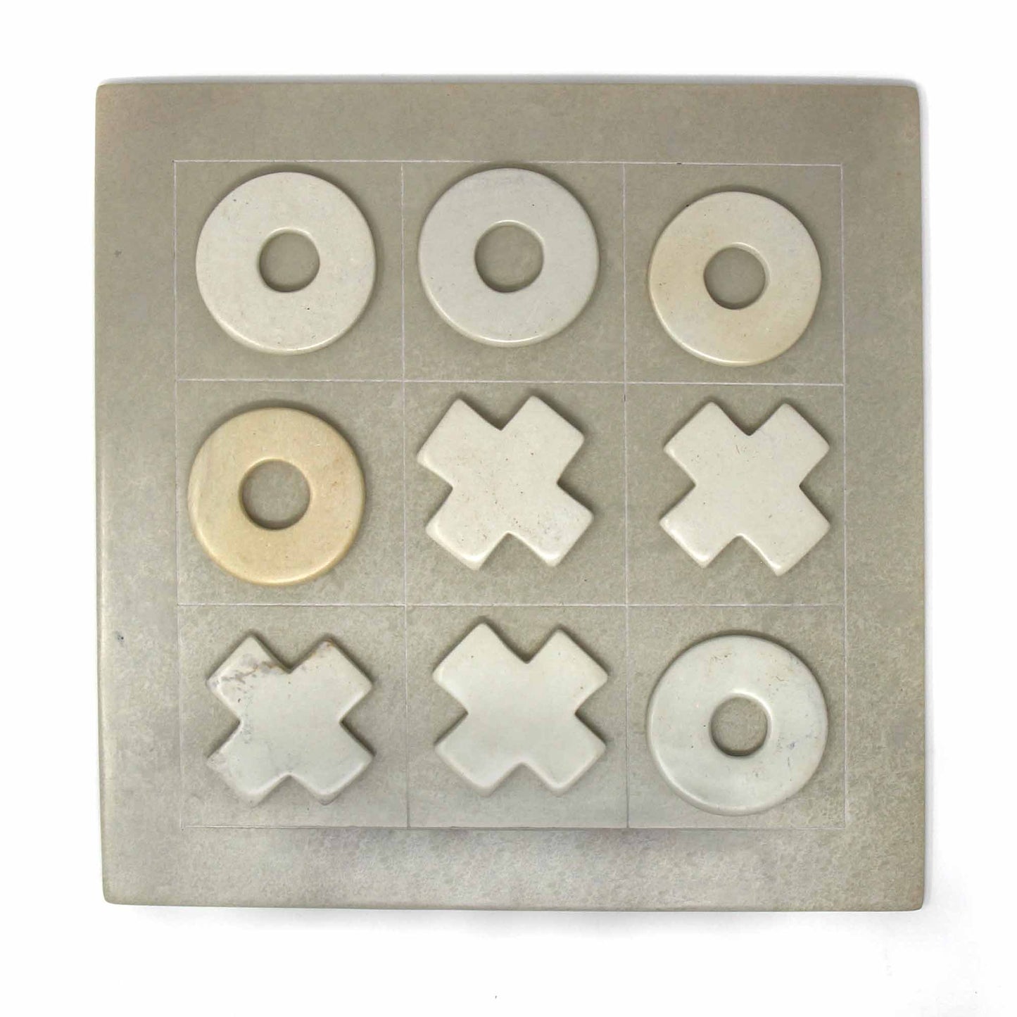 Natural Soapstone Tic-Tac-Toe Game