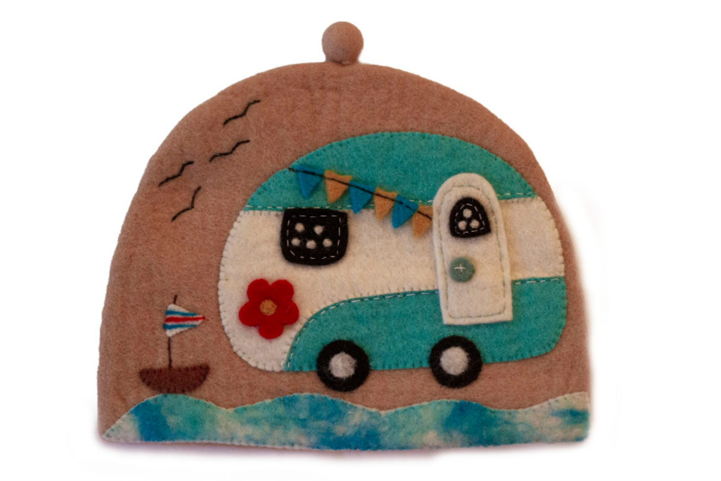 Camper Van Tea Cozy, Hand Crafted Felt