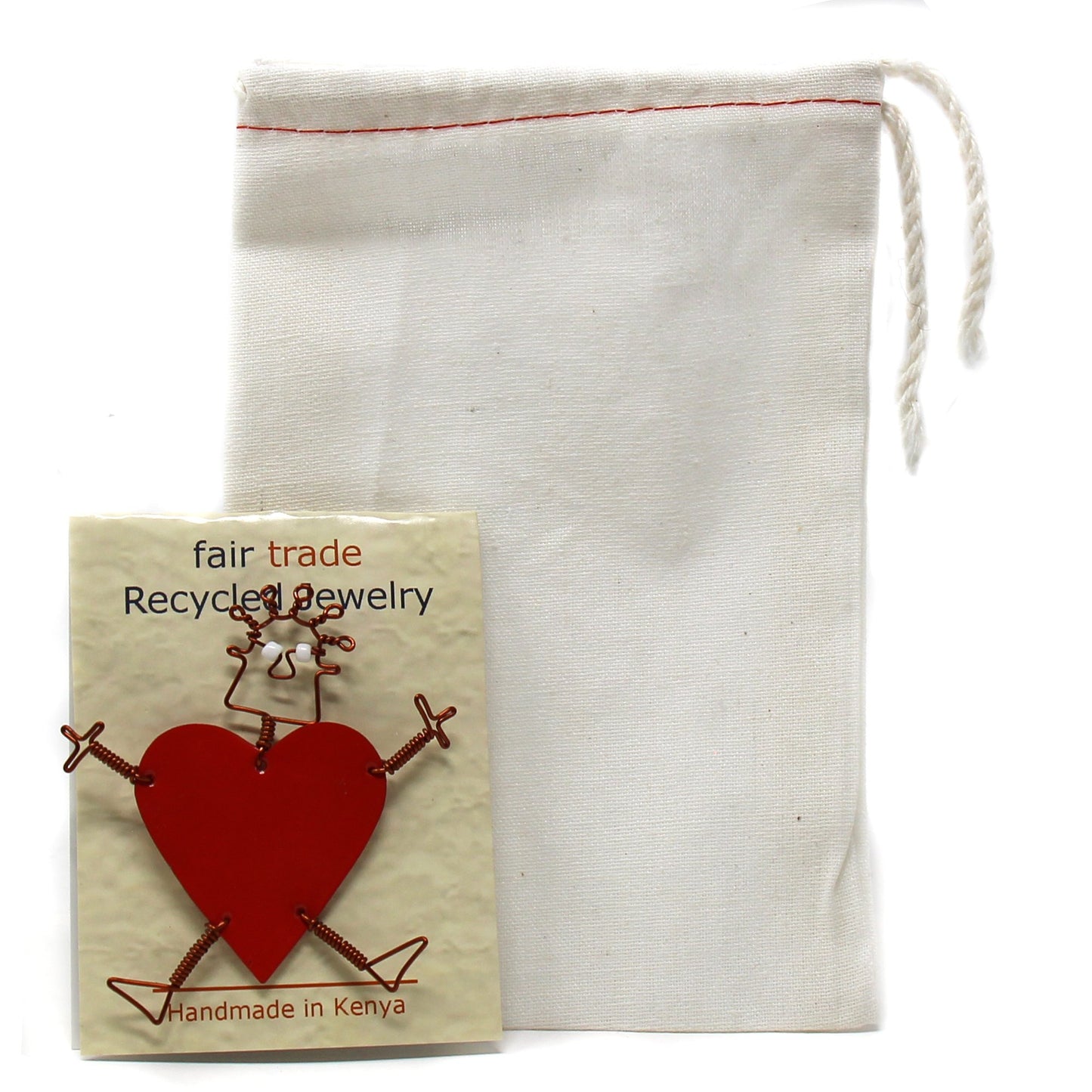 Dancing Girl Recycled Tin Heart Pin