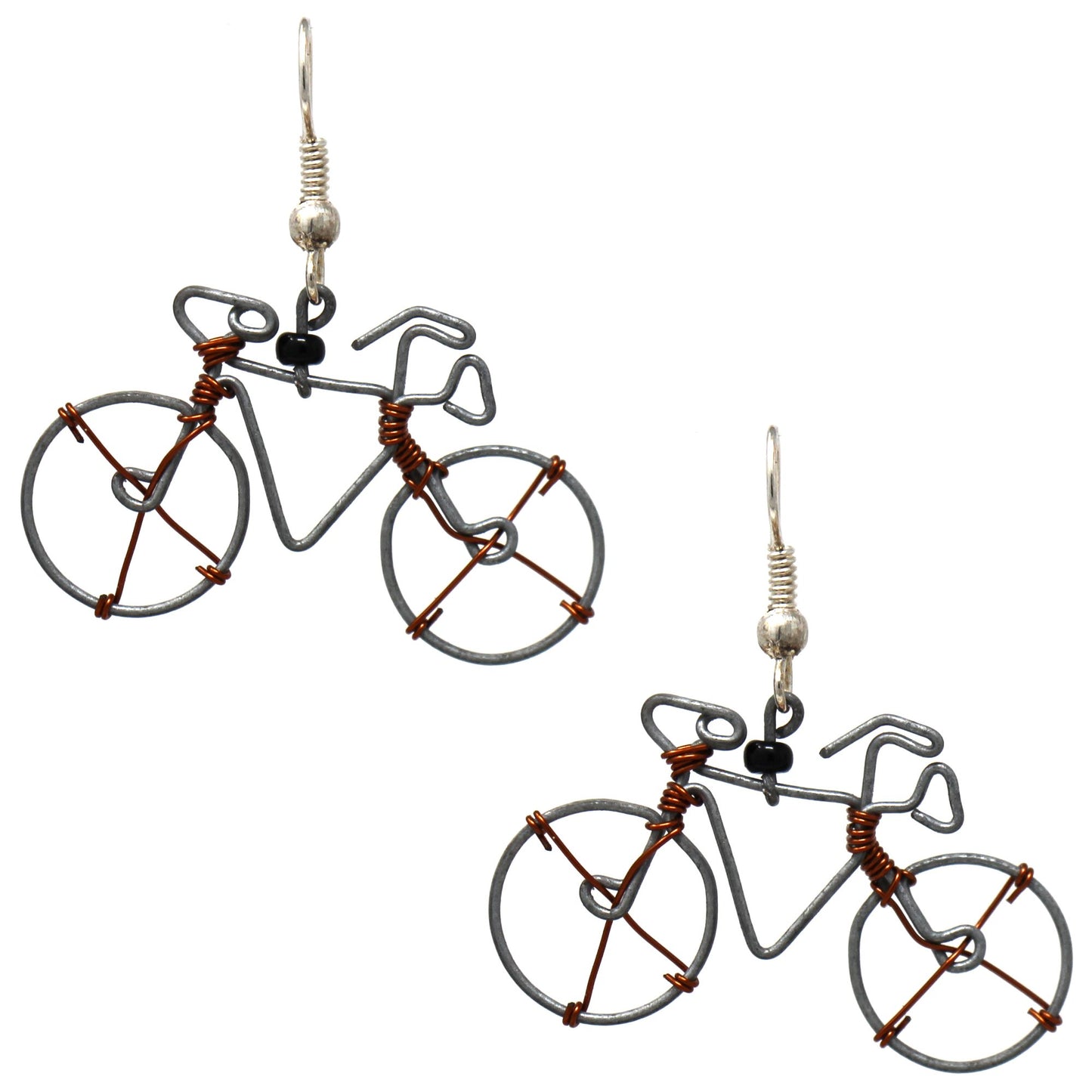 Recycled Wire Bicycle Earrings