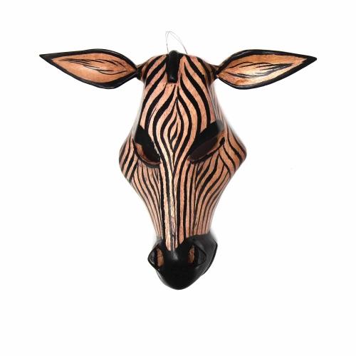 Hand-carved African Zebra Mask - Jedando Handicrafts (H)