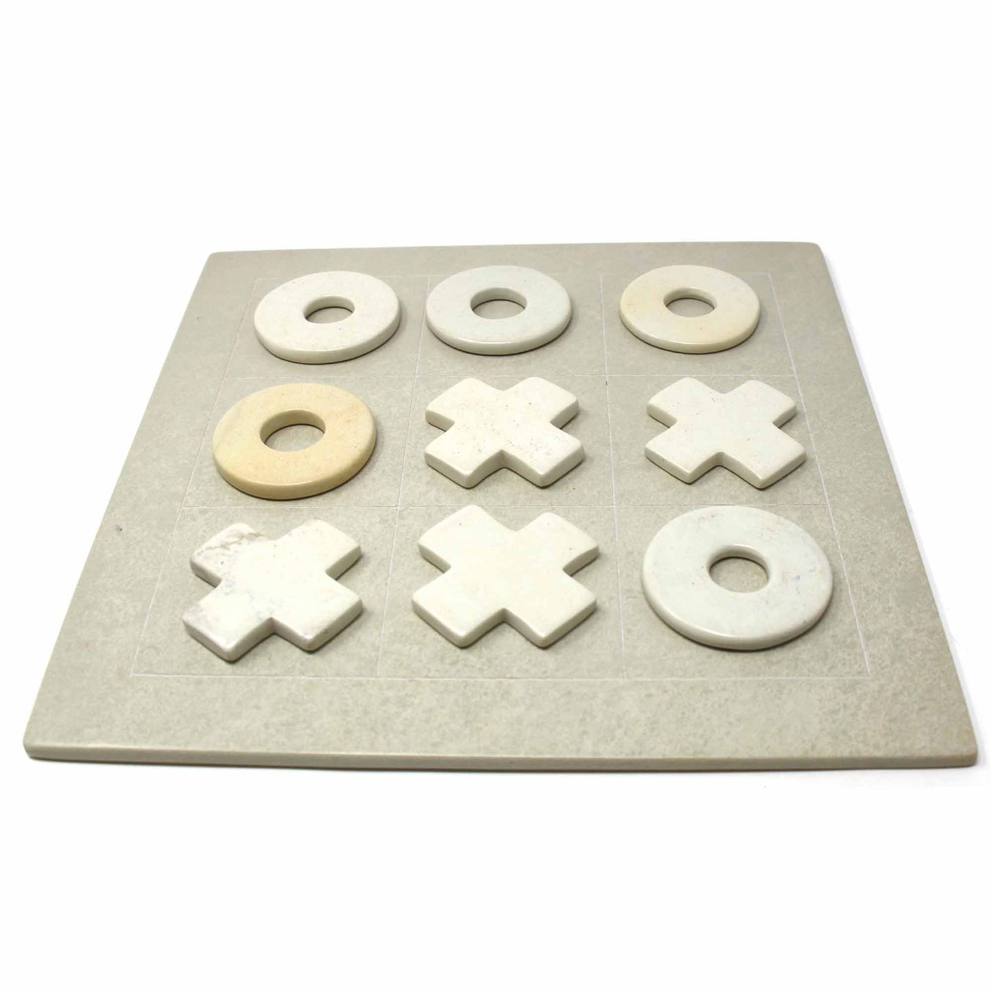 Natural Soapstone Tic-Tac-Toe Game