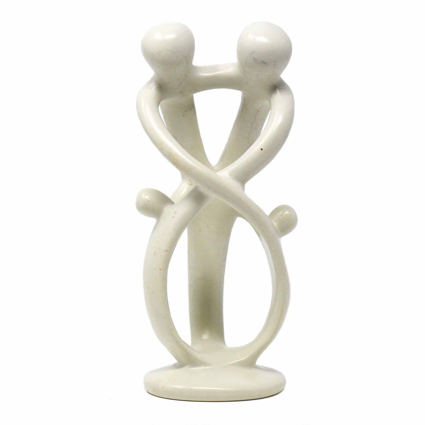Natural 10" Soapstone Sculpture; 2 Adults, 2 Children