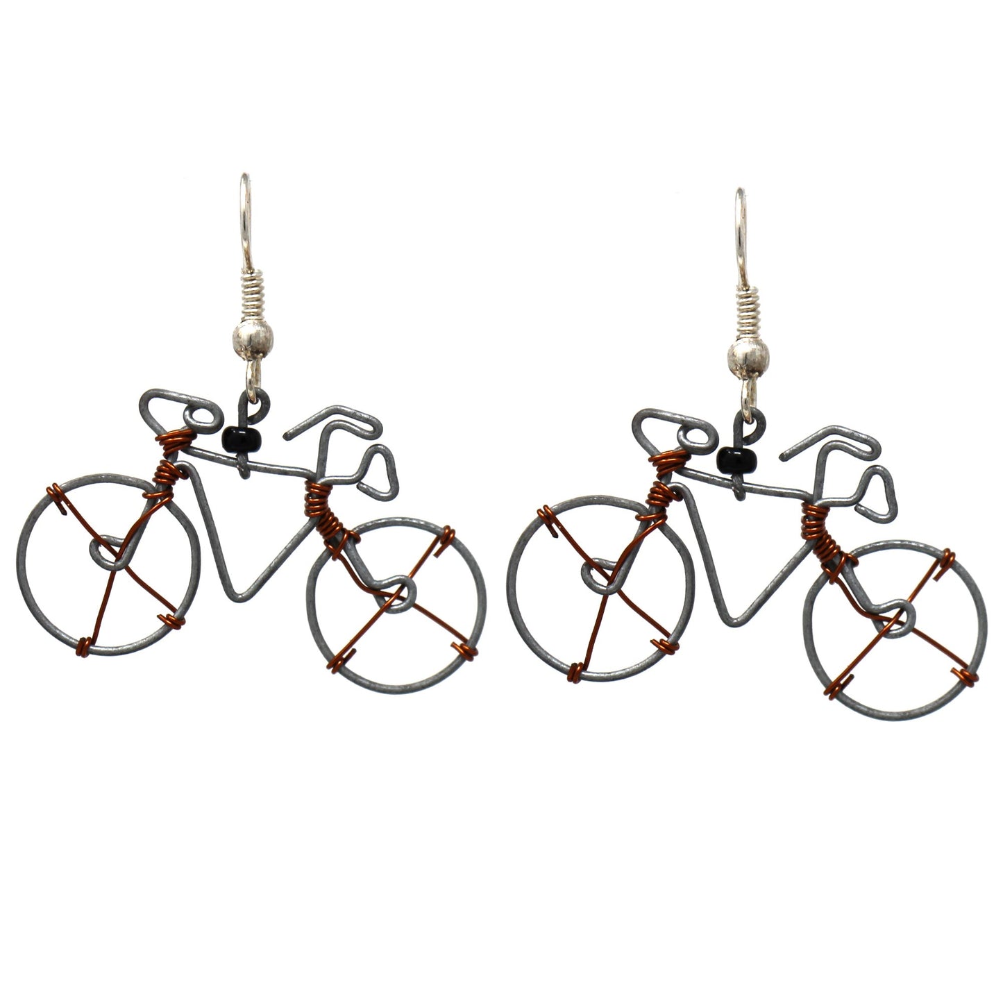 Recycled Wire Bicycle Earrings