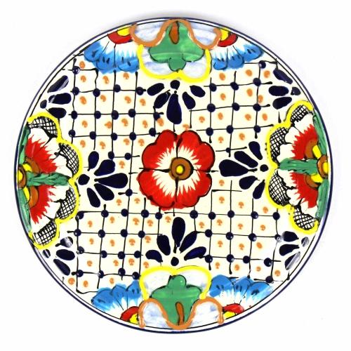 Encantada Handmade Pottery Trivet or Wall Hanging - Dots & Flowers