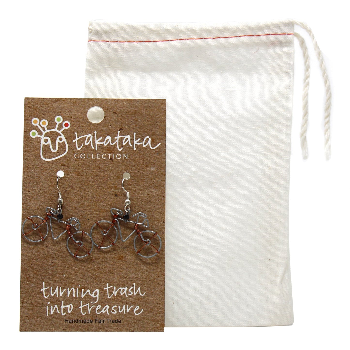 Recycled Wire Bicycle Earrings