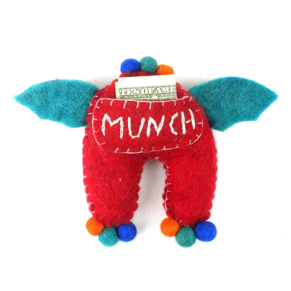 One-Eyed Winged Monster Tooth Pillow by Global Groove