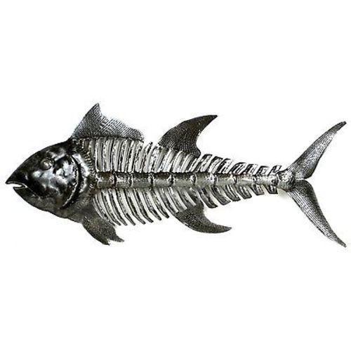 BIG Fish Bones Steel Drum Wall Art, 24" x 10" - Croix des Bouquets