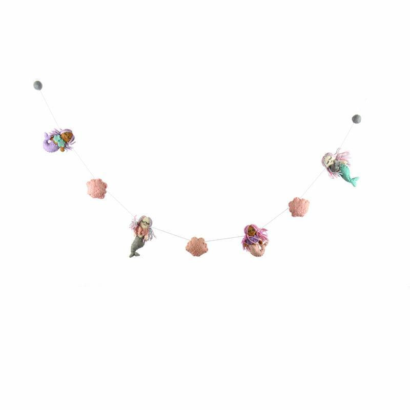 Mermaids in Color Felt Garland - Global Groove