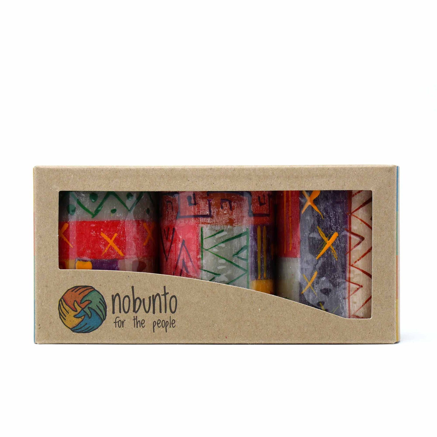 Set of Three Boxed Hand-Painted Candles - Indaeuko Design - Nobunto