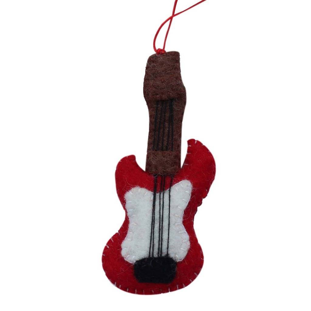 Guitar Felt Ornament - Global Groove - 4.5” x 2”