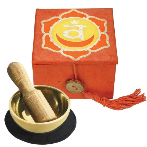 Mini Caja de Cuenco de Meditación: Chakra Sacro de 2" - DZI (Meditación)