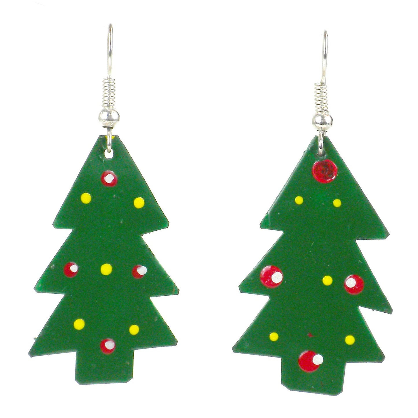 Juego de 10 aretes de árbol de Navidad de hojalata pintada: alternativas creativas