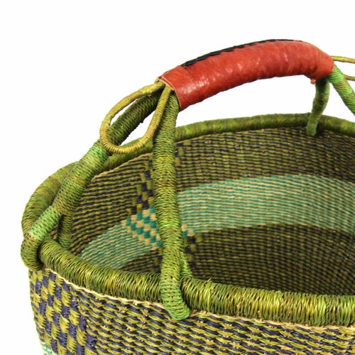 Bolga Market Basket, Mixed Colors 15” x 10”