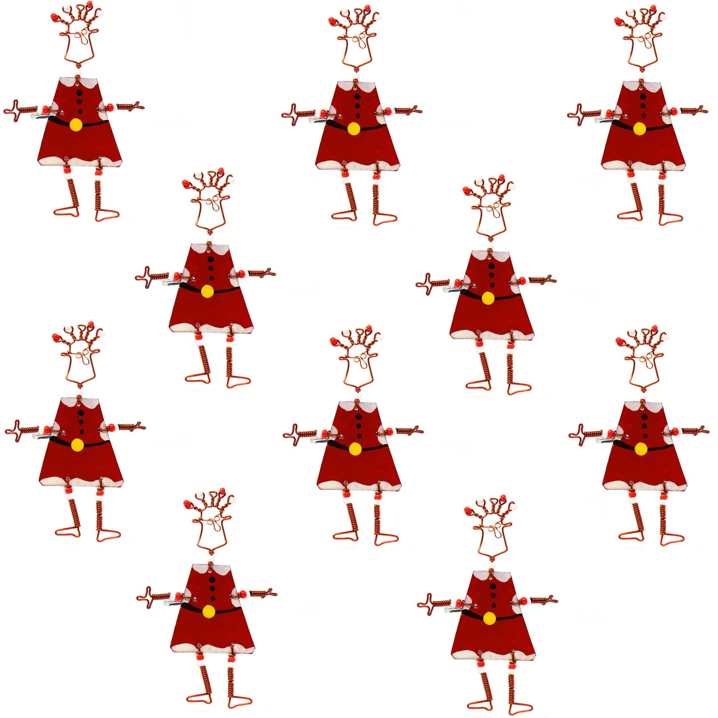 Set of 10 Dancing Girl Santa Pins - Creative Alternatives