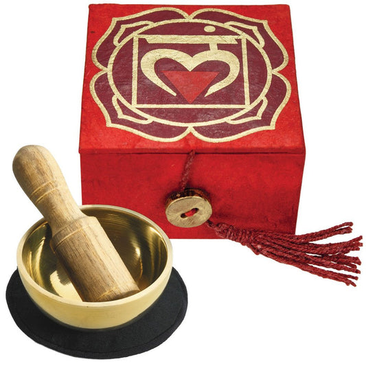 Mini Caja de Cuenco de Meditación: Chakra Raíz de 2" - DZI (Meditación)