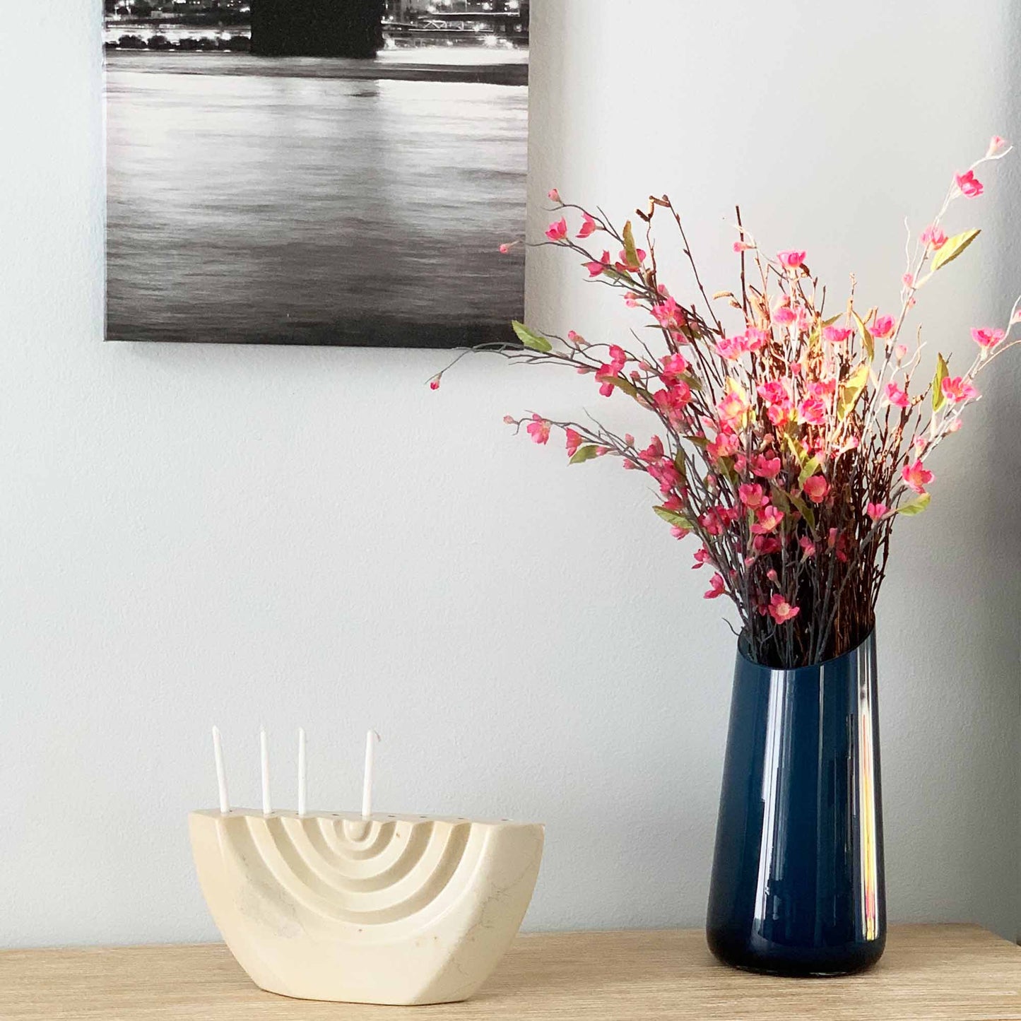 Soapstone White Menorah - Smolart