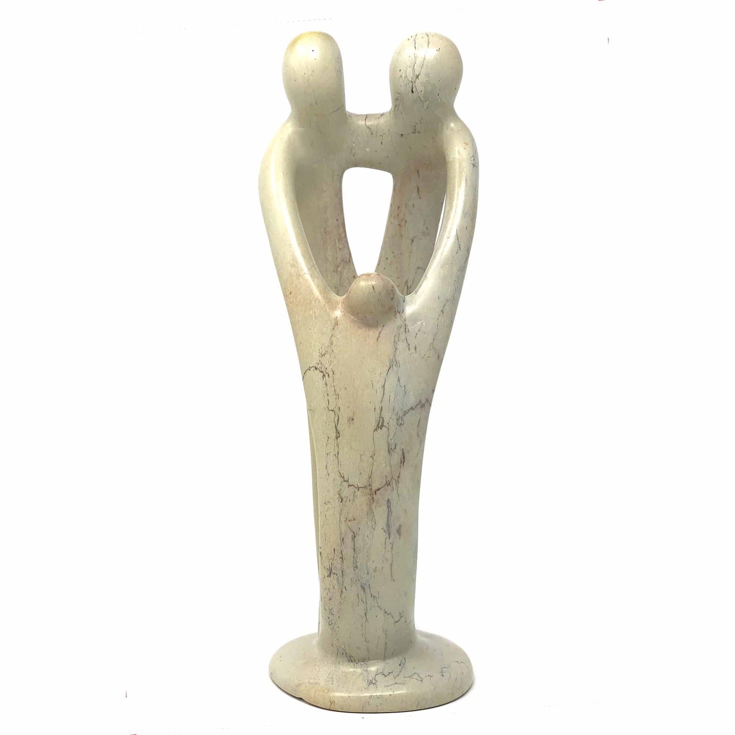 Natural 8” Soapstone Sculpture; 2 Adults; 1 Child