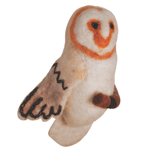 Felt Bird Garden Ornament - Barn Owl - Wild Woolies