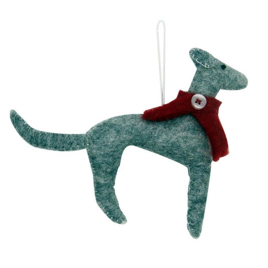 Greyhound Felt Ornament - Global Groove - 4” x 5”