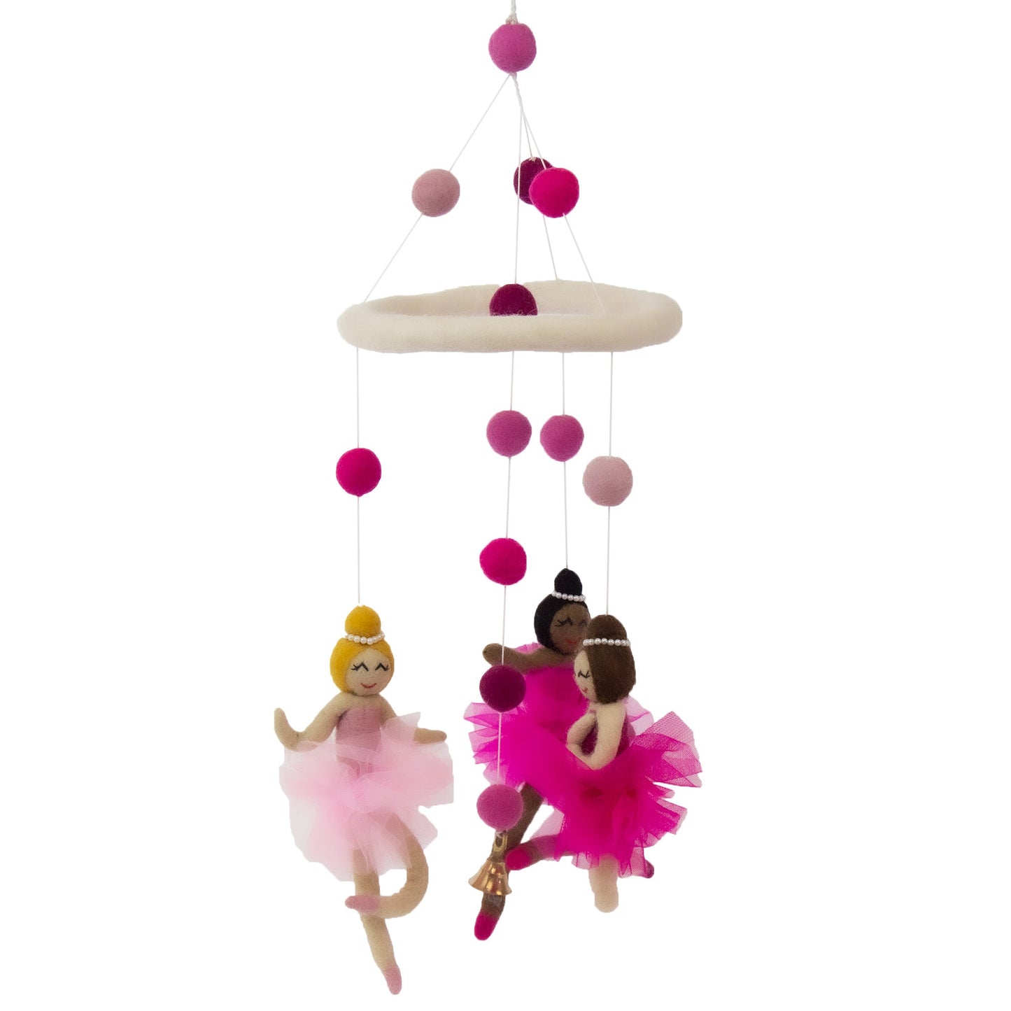 Pink Ballerina Felt Nursery Mobile