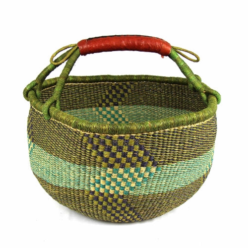 Bolga Market Basket, Mixed Colors 15” x 10”