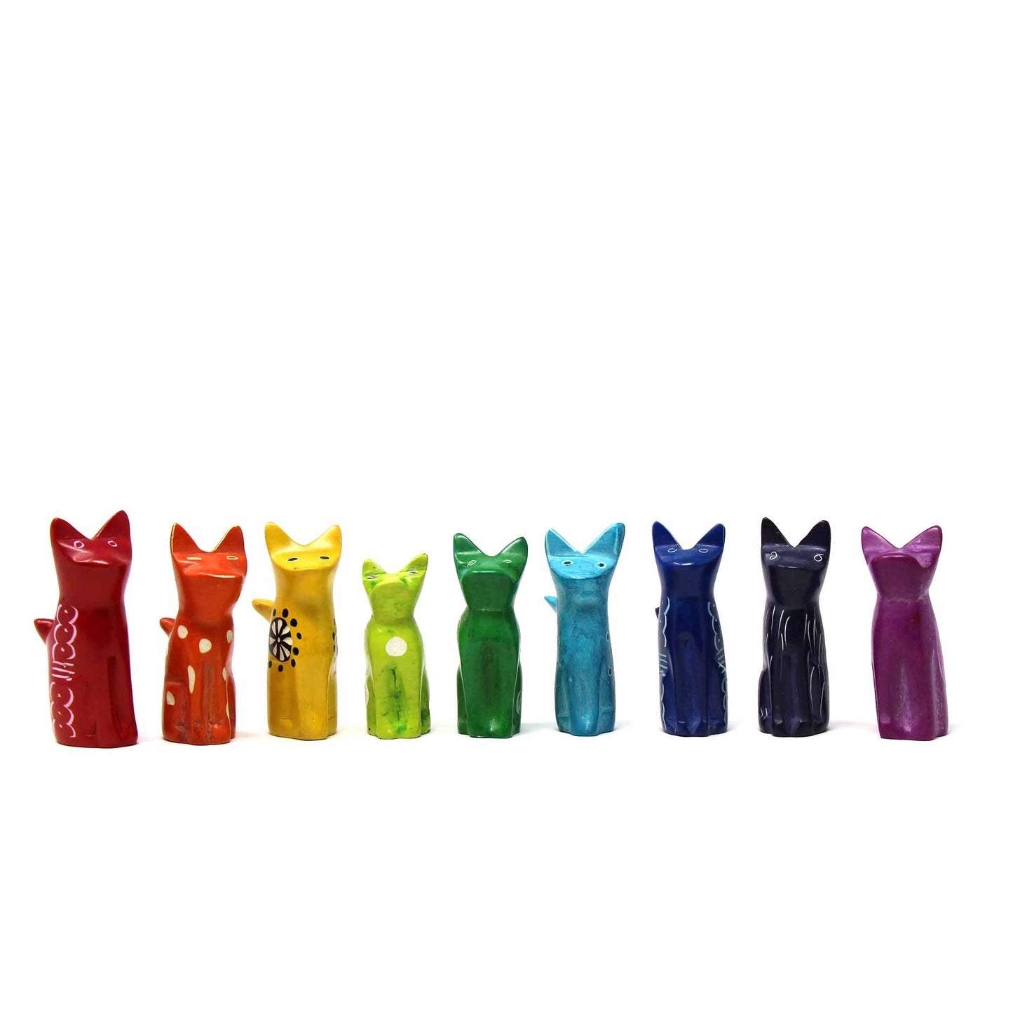 Esteatita Pequeños Gatos Sentados - Paquete Surtido de 5 Colores