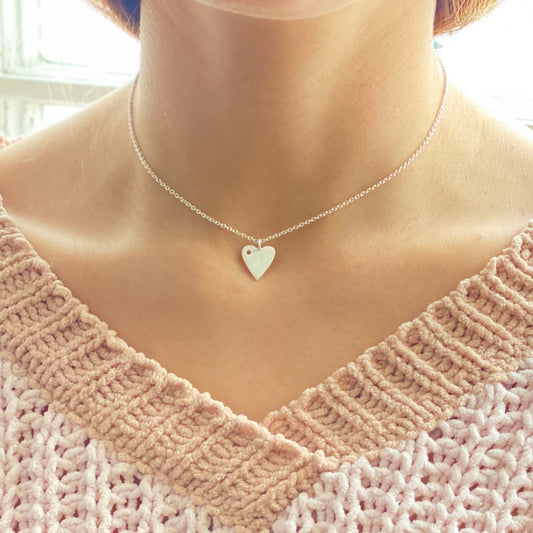 Collar Corazón Plata Pulida