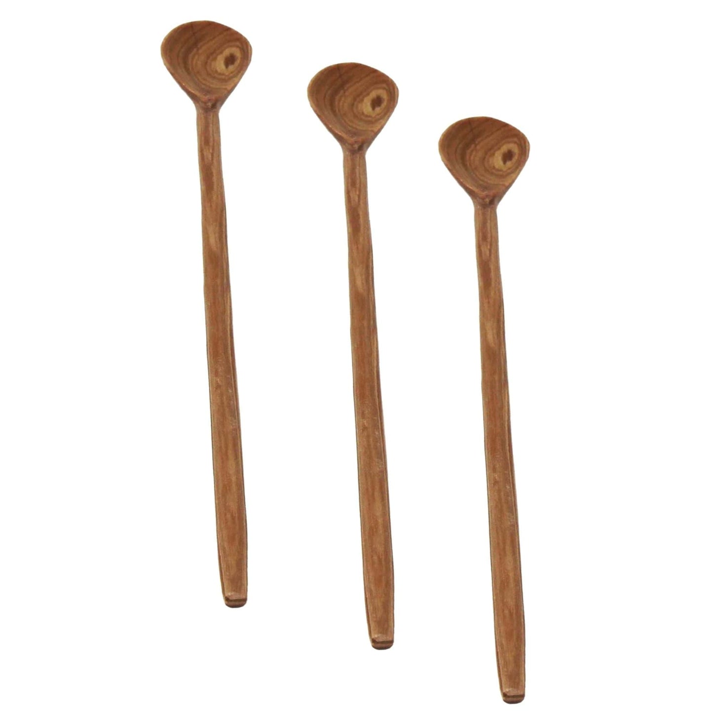 Cucharas largas para aperitivos de madera de olivo, juego de 3