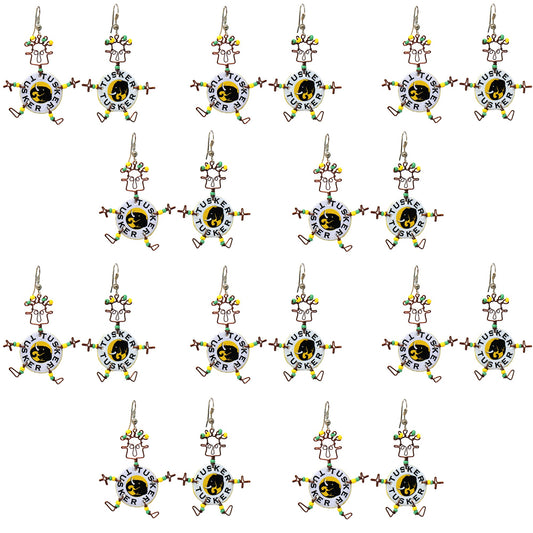 Set of 10 Dancing Tusker Dangle Earrings