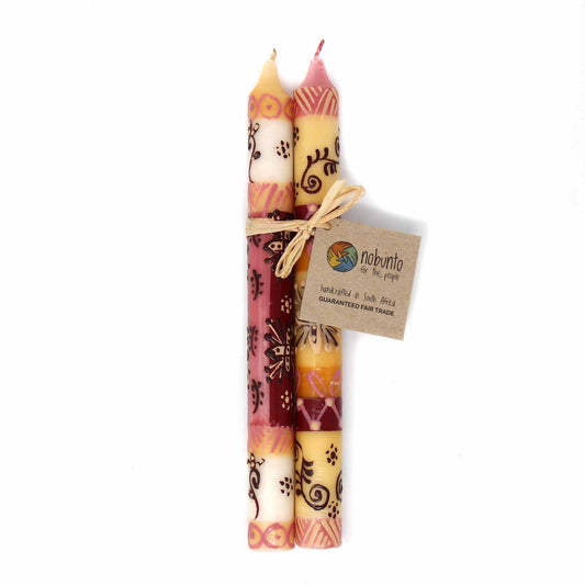 Tall Hand Painted Candles - Pair - Halisi Design - Nobunto