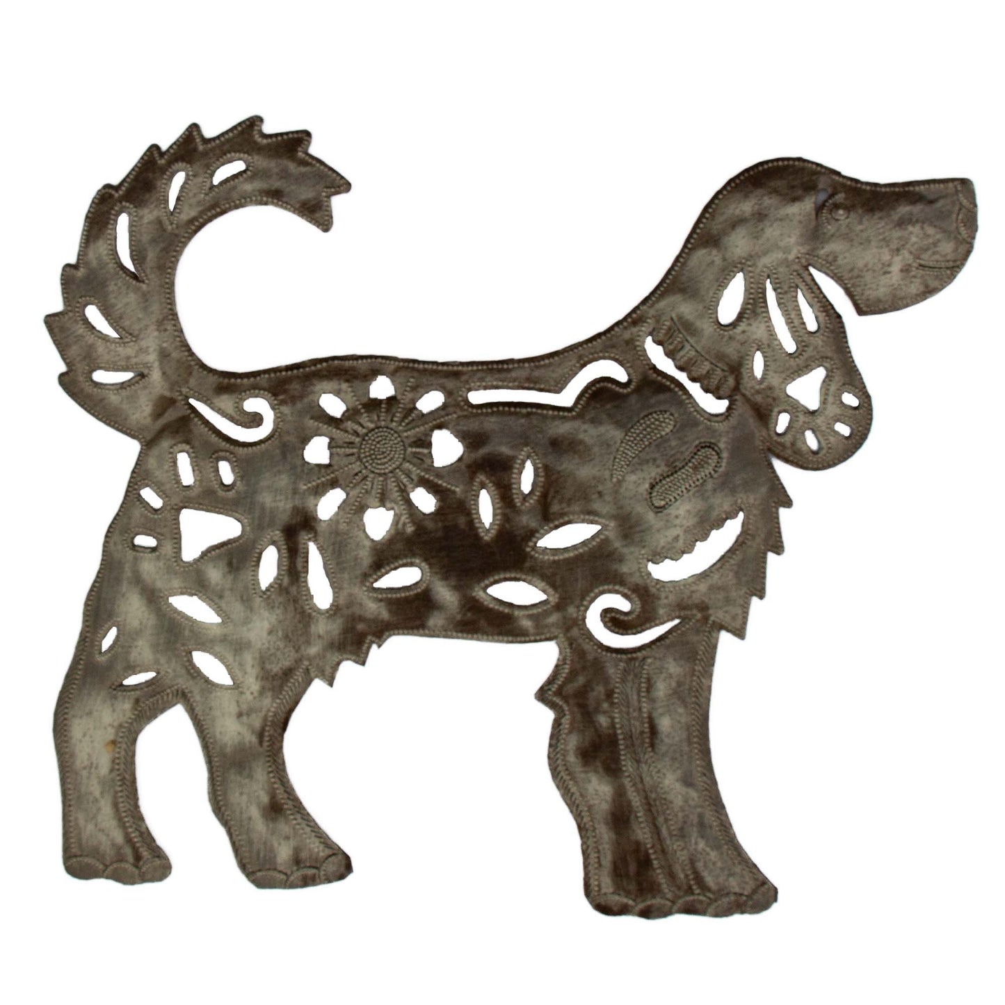 Sweet Doggie Haitian Steel Drum Wall Art - approx. 13” x  10”