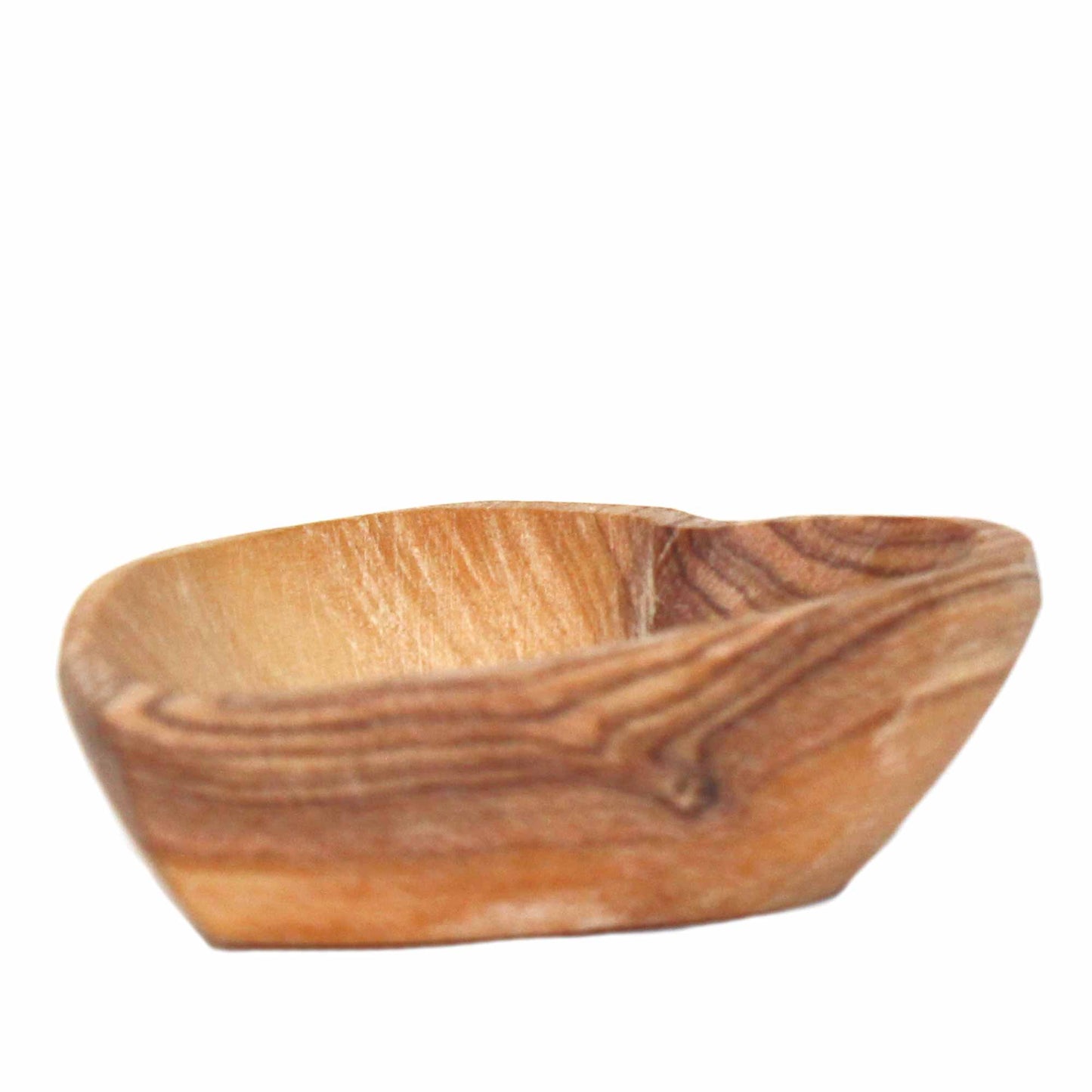 Cuencos pequeños con forma de corazón de madera de olivo - Juego de 2