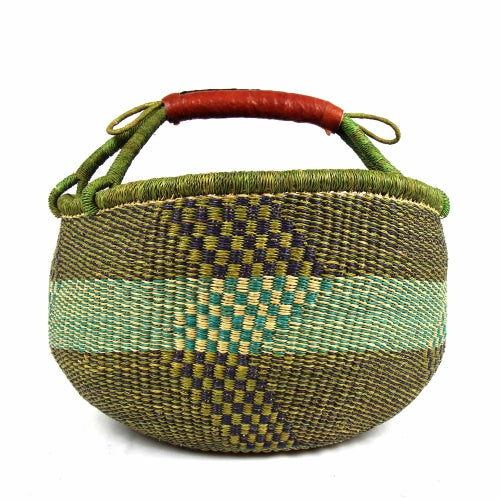 Bolga Market Basket, Mixed Colors 15” x 10”