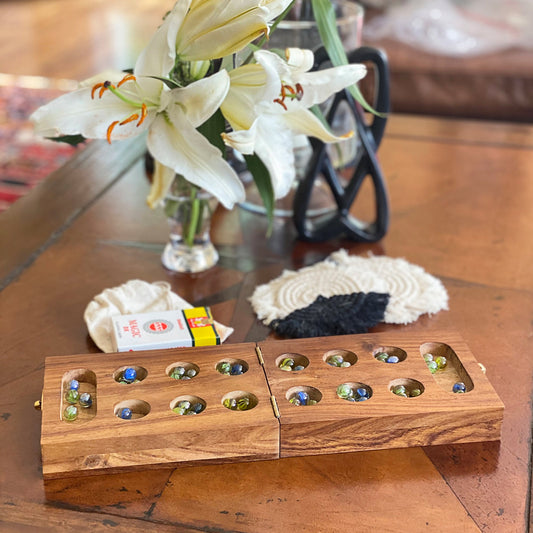 Juego combinado Mancala Cribbage hecho a mano