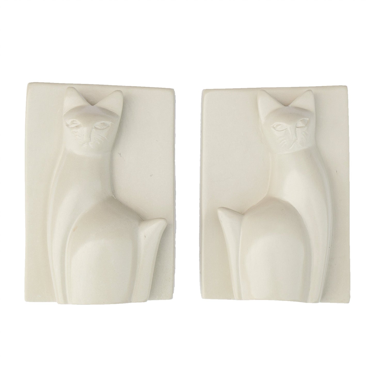 Soapstone Majestic Sitting Cat Bookends