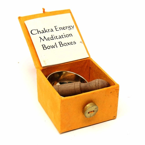 Mini Caja de Cuenco de Meditación: Chakra del Plexo Solar de 2" - DZI (Meditación)