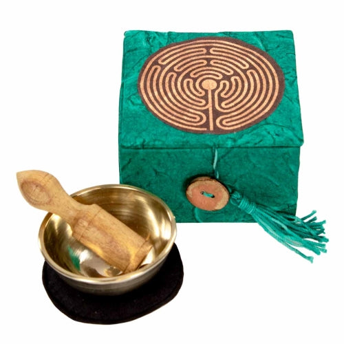 Mini caja de cuencos de meditación: Laberinto de jardín de 2 pulgadas