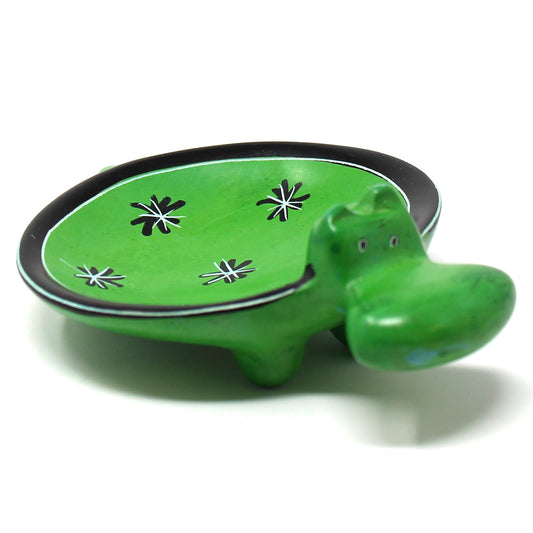 Cuenco de hipopótamo de esteatita, 5 pulgadas - Verde