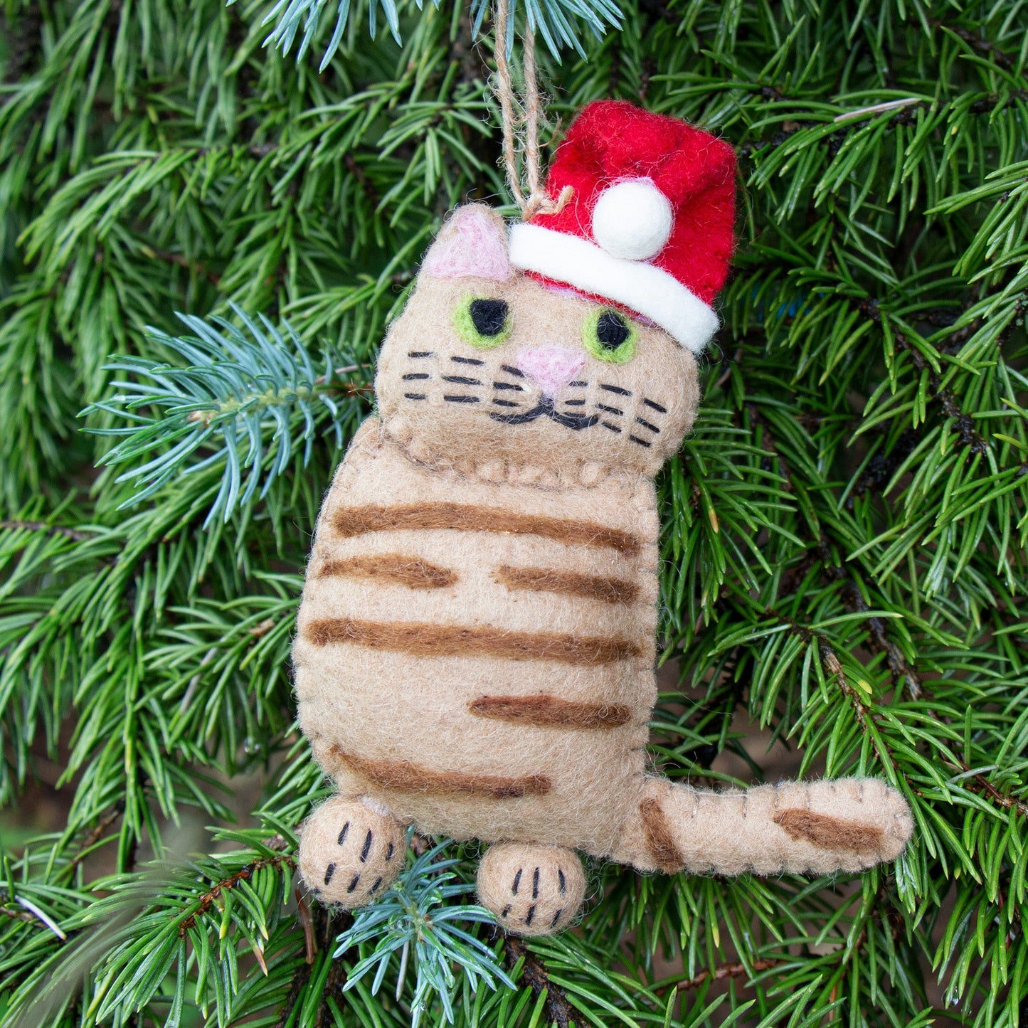 The Kitty Collection of 4 Santa Cat Felt Ornament