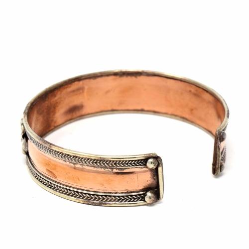 Copper and Brass Cuff Bracelet: Healing Shiva - DZI (J)